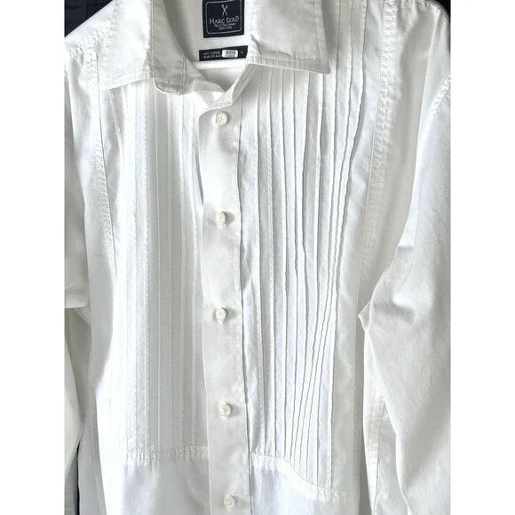 Marc Ecko No. 72 Time Square NY Mens Large Button DN Dress Shirt Skull Tuxedo - Picture 6 of 14